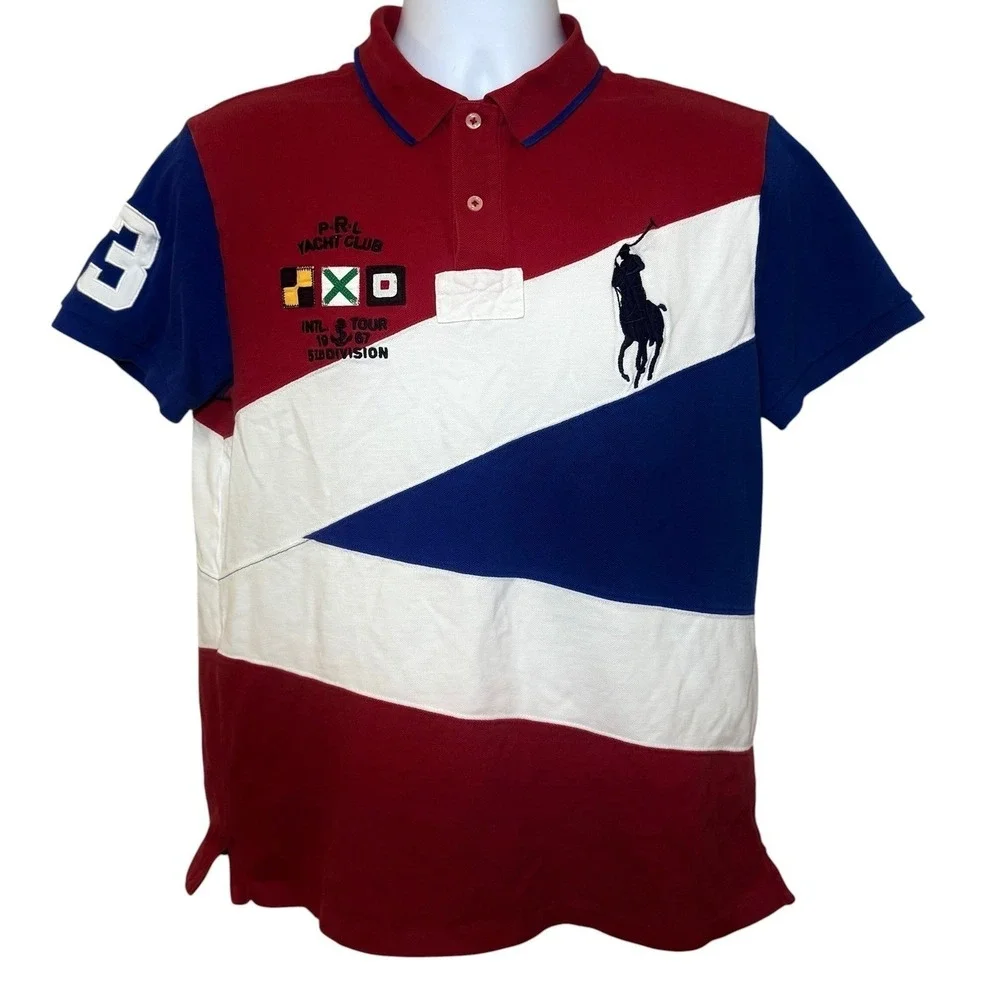 Polo Ralph Lauren 1967 Yacht Club Big Pony Polo Shirt Mens Large Custom Slim Fit